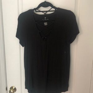 American Eagle Cross Front Soft & Sexy Tee